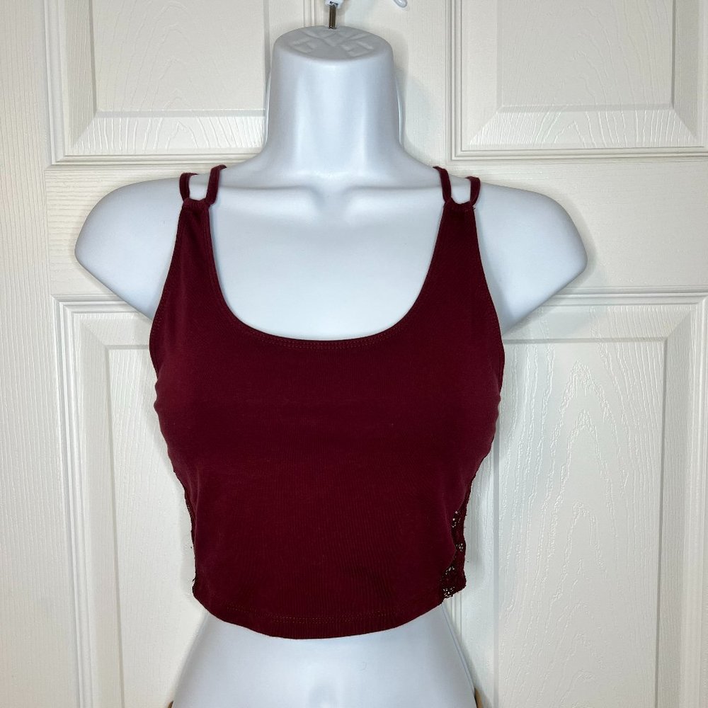American Eagle Burgandy Crop Top